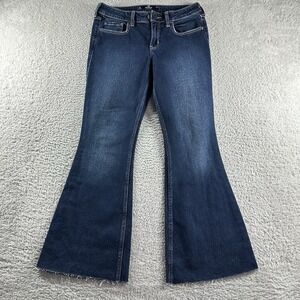 Hollister Low Rise Flare Jeans Womens 4S 27x27 Dark Wash Faded Stretch